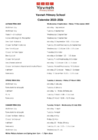 YPS Calendar 2025 – 2026