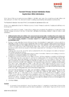 Yavneh Primary School Admission Arrangements for 2026