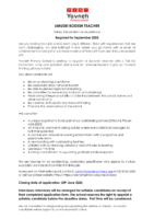 YPS LK Teacher Advert September 2025