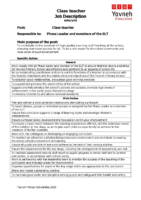 YPS Class teacher job description and person spec May 26